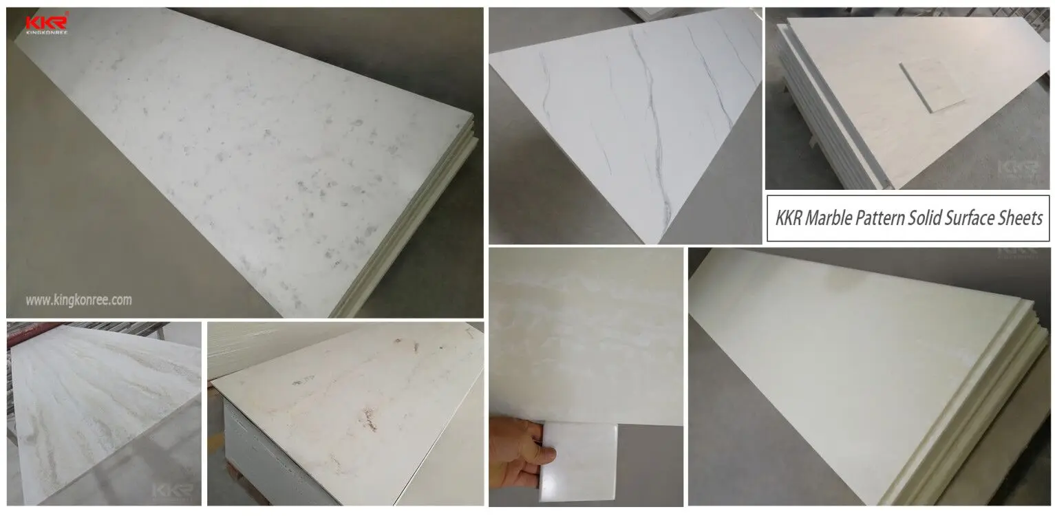 Kkr Wholesale Acrylic Faux Stone Polymarble Sheet Solid Surface Slab