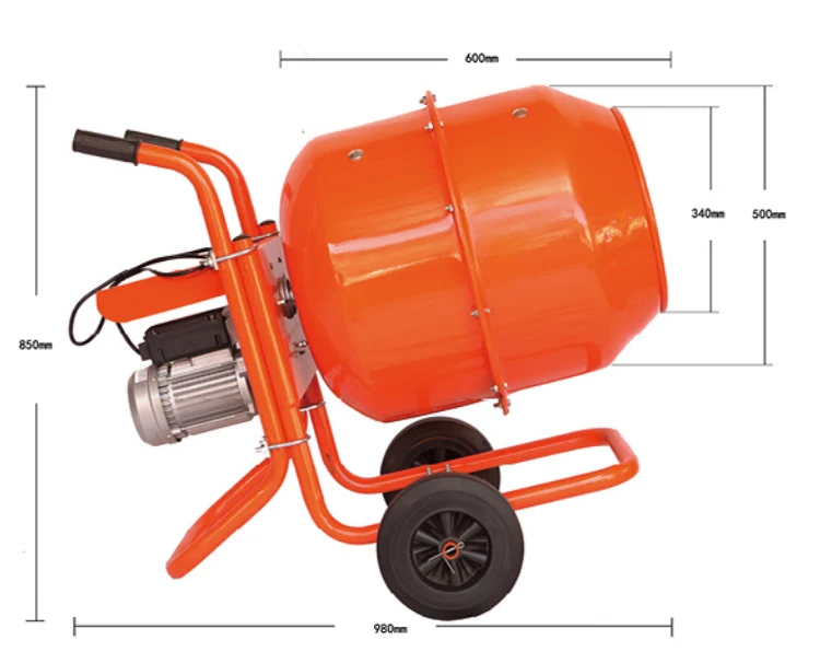 500L gasoline engine small hand operated concrete mixer/concrete batch plant