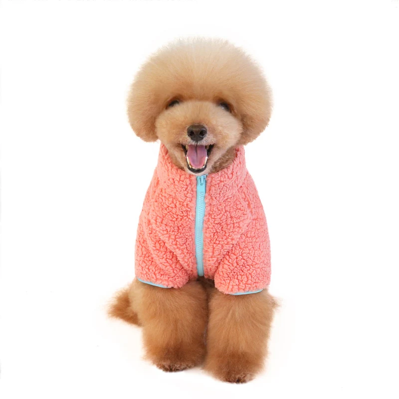 OEM Customized Pet Clothes Dog Jacket Soft Fleece Dog Sweater Fashion Zipper Pet Coats Dogs Clothing For Winter