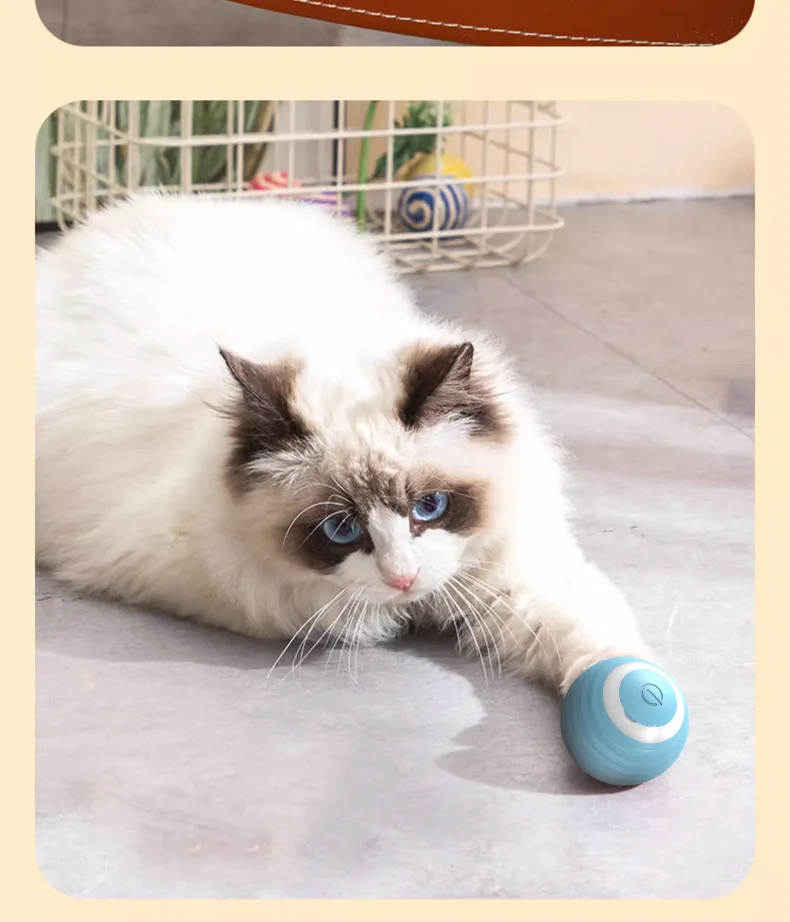 Smart Electric Cat Toy Durable Plastic Rolling Ball Chewable Self-Entertainment Boredom Artifact Dust-Free PC Pet Supplies
