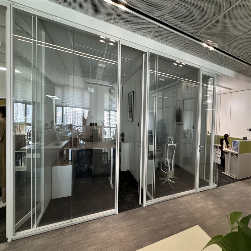 product 84mm wall thickness aluminum frame steel keel panoramic double glass partition for luxury spas-1