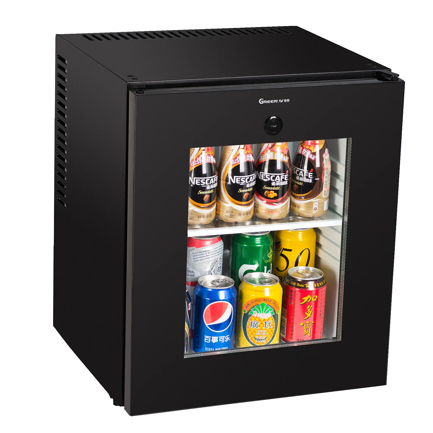 无噪声 20l 玻璃门热电制冷,发热管冰箱酒店