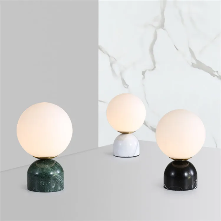 Marble  led desk light reading round lampara de mesa hotel project lighting bedside table lamp