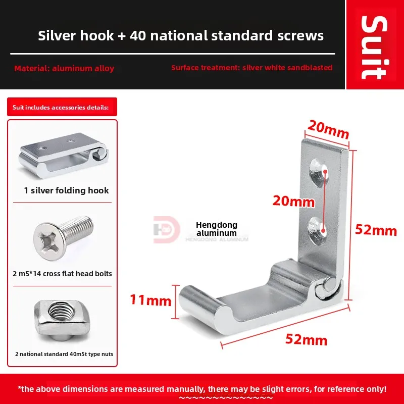 4040 Invisible Aluminum Alloy Fixed Bracket 6000 Series Foldable Clothes Hook for Bathroom Wardrobe 20/30 Sizes Available manufacture