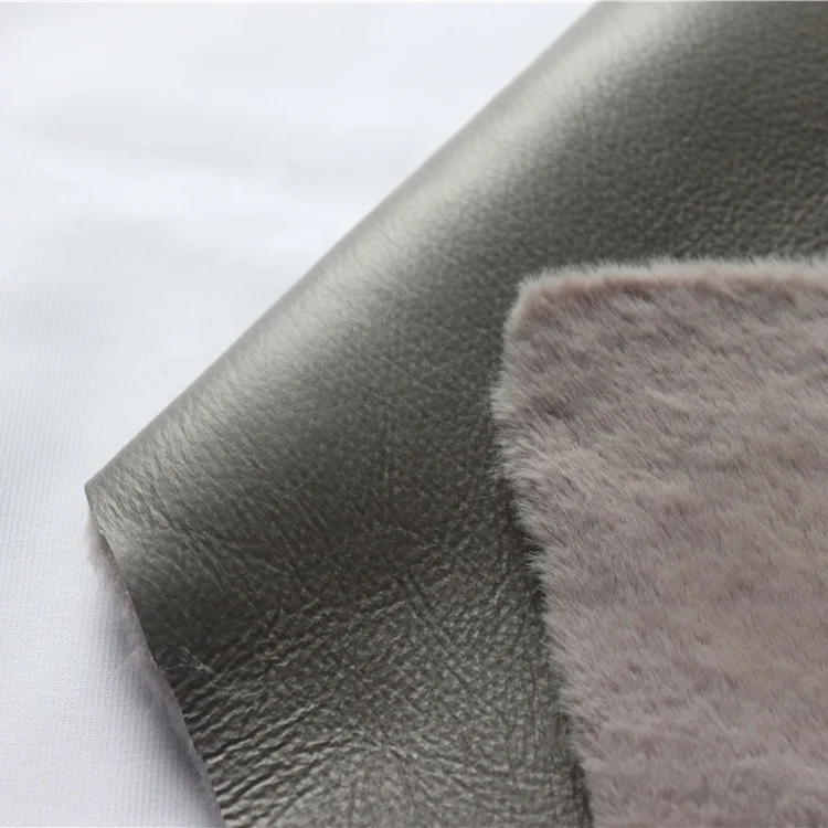 Pu Bonded Combination Rabbit Faux Fur Fabric Artificial Fake Luxury