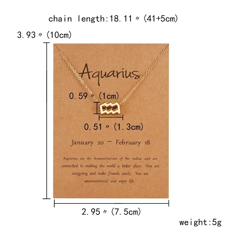 LWN-Z12 Pendants Charm Choker Female Elegant 12 Constellation Zodiac Sign Necklace Astrology Necklaces