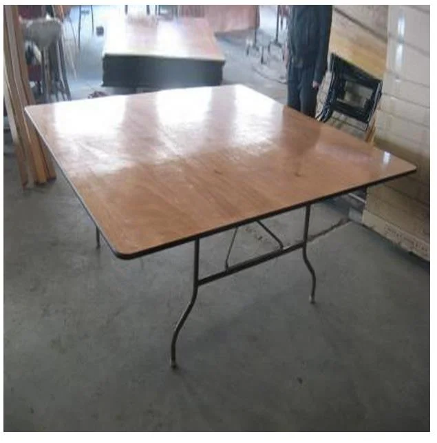 Modern Square Wooden Panel Folding Dining Table Indoor Outdoor Portable Banquet Table details