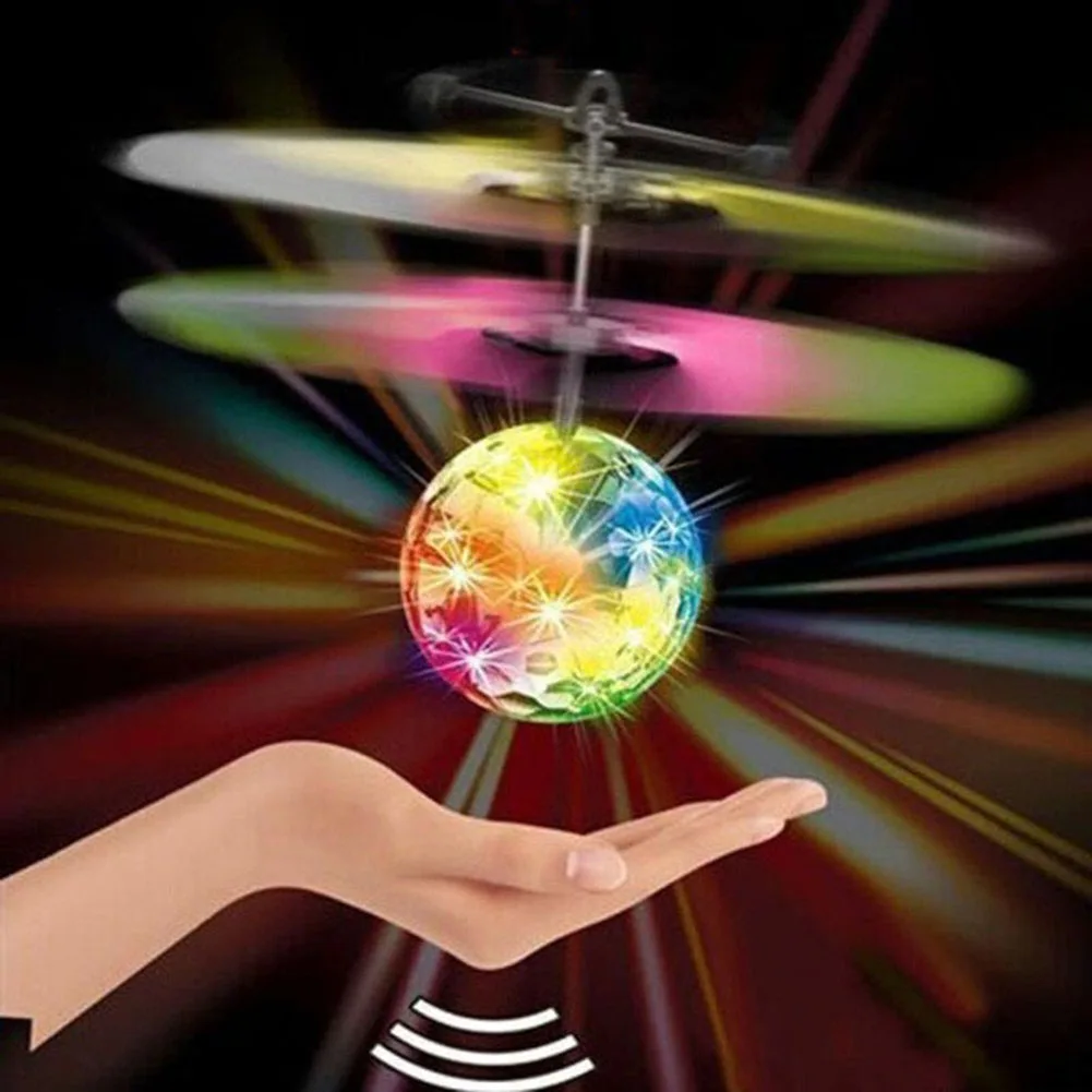 Amazon 2020 Kids LED Light Advanced infrared sensor Mini IR Sensing RC Helicopter Aircraft flying toy ball helicopter