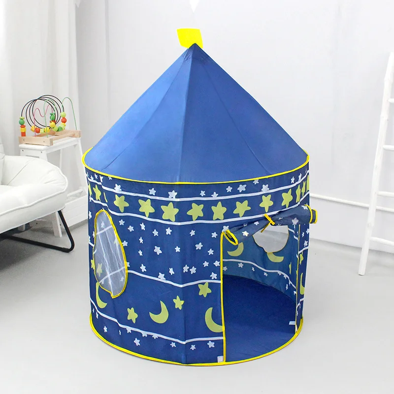 Kids Gifts Folding Play Tent Portable Foldable Tipi Prince Tent crown Children Boy Play House Outdoor Toy Tent Cast details