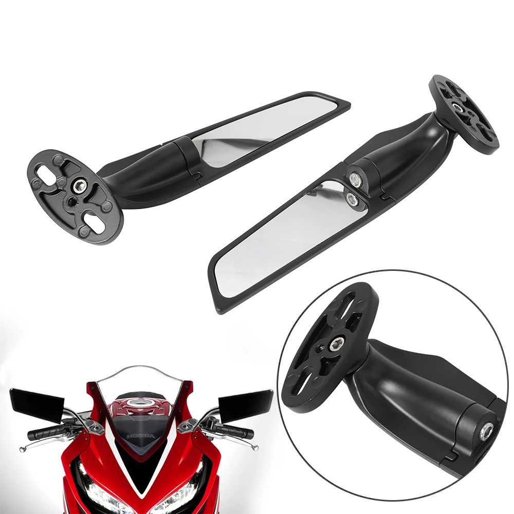 Motorcycle Refitted Rearview Mirror Wind Wing Adjustable Rotating Rearview Mirror Side Is