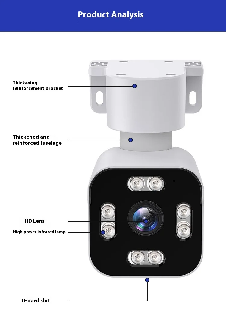 Cloudbirds V360pro 4K Zoom HD Smart Track Dual Way Communicating Alarming Camera PTZ Rotation App Control CMOS Camera