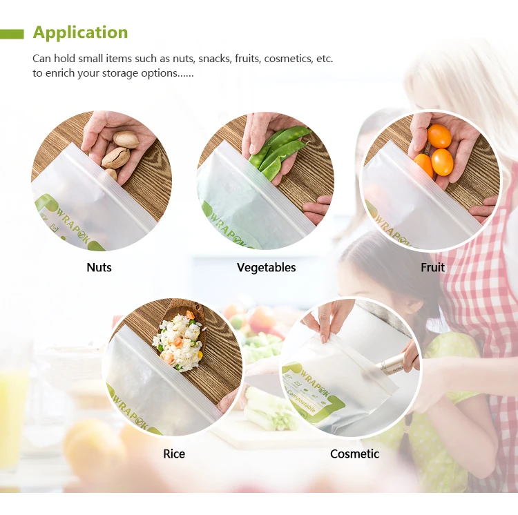 OEM Biodegradable Cornstarch Compostable Ziplock Bag For food Package