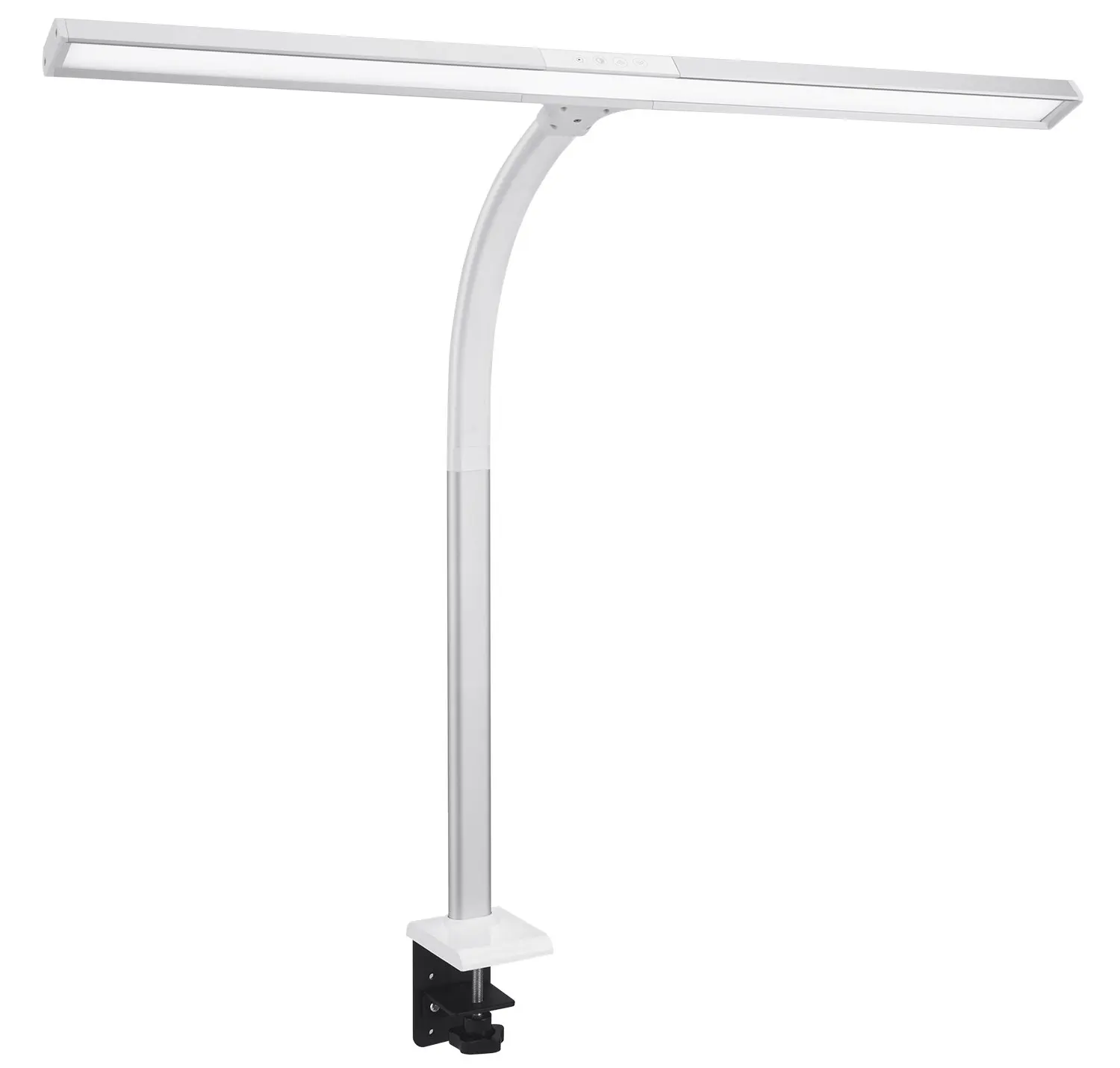 Gooseneck LED Desk Lamp with Clamp Dimmer Adjustable Architect Swing Long Arm Study Reading Table Lamp with for draft