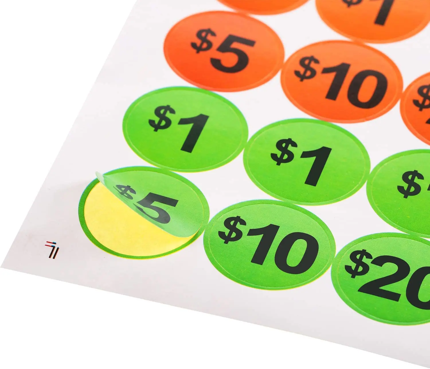 2800 Pieces Neon Colors Prepriced Garage Sales Stickers Pricing Label 