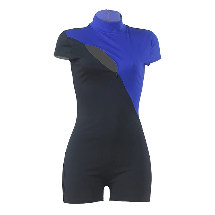 Hot Sale Patchwork Waist Hollow Out Contrast Color Sexy Jumpsuit Rompers Women 2020