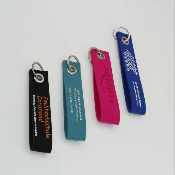 Multifunctional key ring chain set with colourful felt pendants