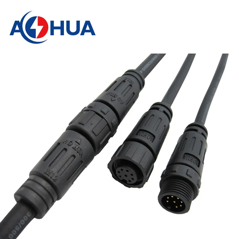 Electric Male Female Power And Signal Cable Ip67 8 Pin Waterproof ...