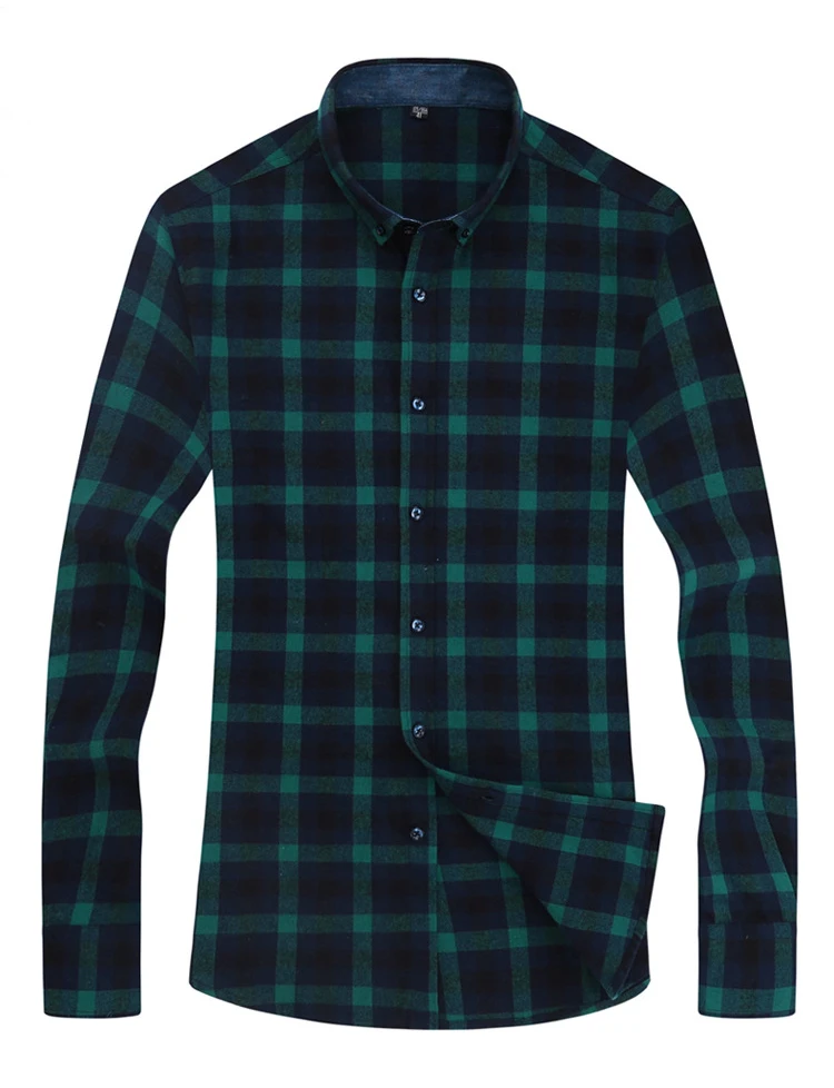 Wholesale Cheap Casual Button Down Collar Plaid Shirt From China