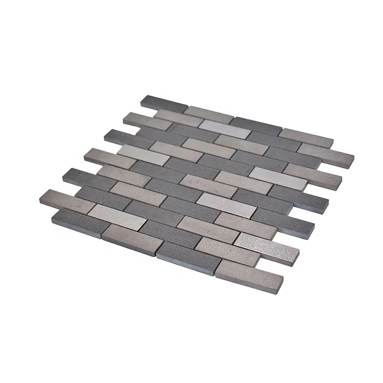 Moonight Modern Design Electroplate Andesite Strip Marble  Mosaic Tile for Wall