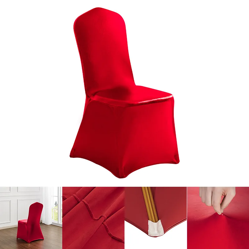 High-End Gilded Gold Elastic Four-Corner Chair Cover for Hotel Wedding Banquet Scenes Factory Direct Supply