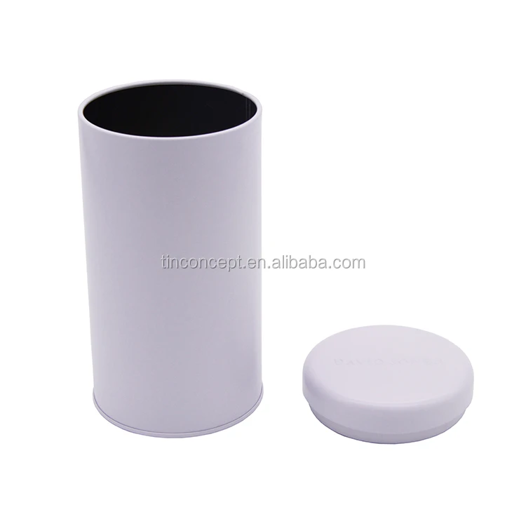 Custom Luxury Antique white Chinese Green Tea Canister Metal Round Box For Sale