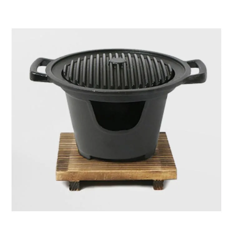 Chinese Style Hibachi Small Yakitori Grill Tabletop Round Charcoal Bbq ...