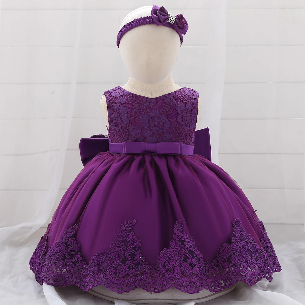 New Modern Lovely Girl Party Dress With Big Bow Kids Floral Clothes