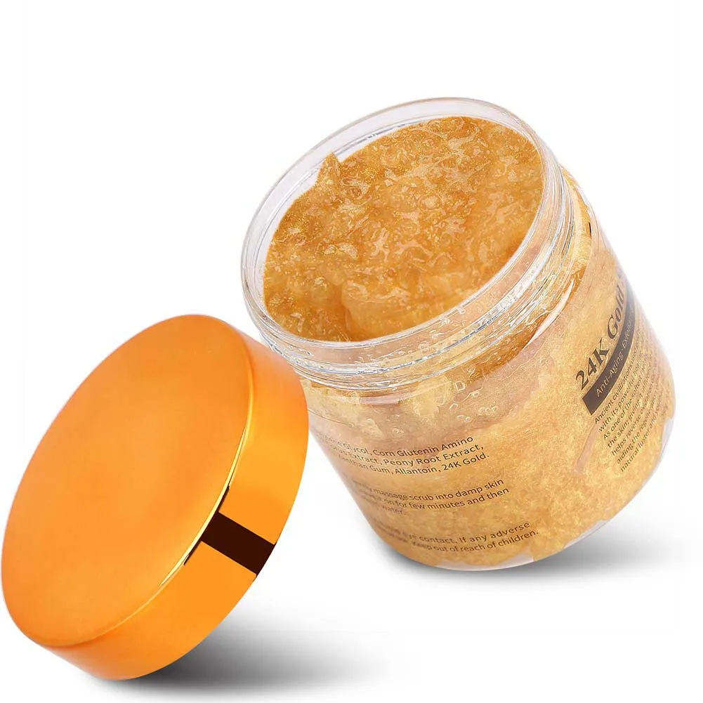 Private Label 24k Gold Scrub Exfoliator Whitening Scrub For Face And