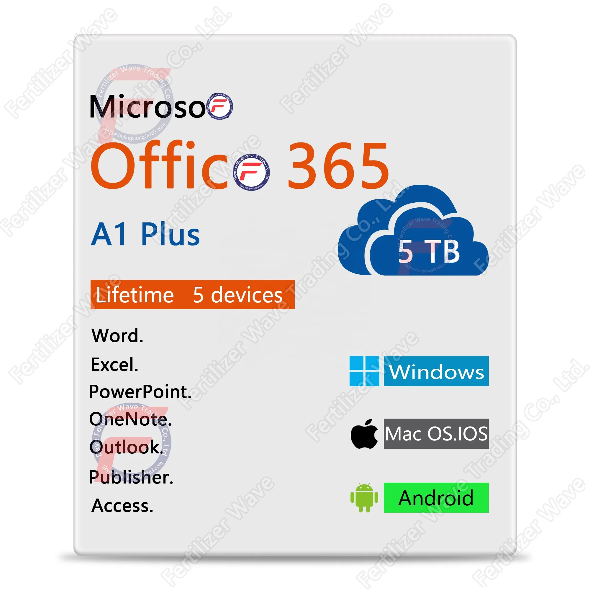 Ms Office 365 Pro Plus Product Key Card Lifetime License Account 5 Device 5  Tb Pc&mac Global Online Email Instant Delivery - Buy Ms 365 A1 Plus  Lifetime License Account Instant Chat