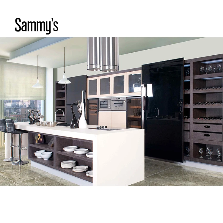 Luxury Modern Style Glass Sliding Door Kitchen Cabinet Luxury Modern Style Glass Sliding Door