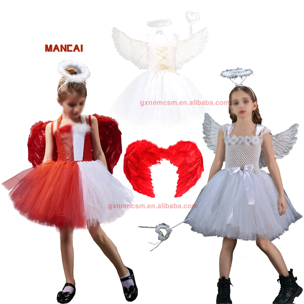 Halloween Evil Queen Angel Wings Tutu Dress for Kids