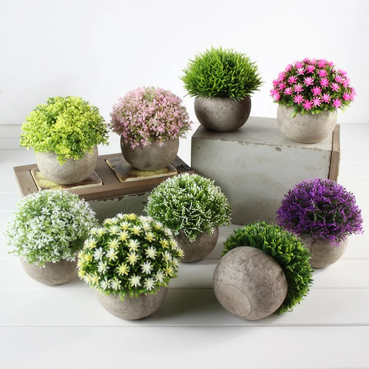 Mini Artificial Potted Plants Small Artificial Succulents Plants For