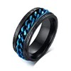 Fashion Men's Ring Punk Rock Accessories Stainless Steel Chain Spinner Rings