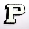 Custom Embroidered Patch,letters P white chenille patches
