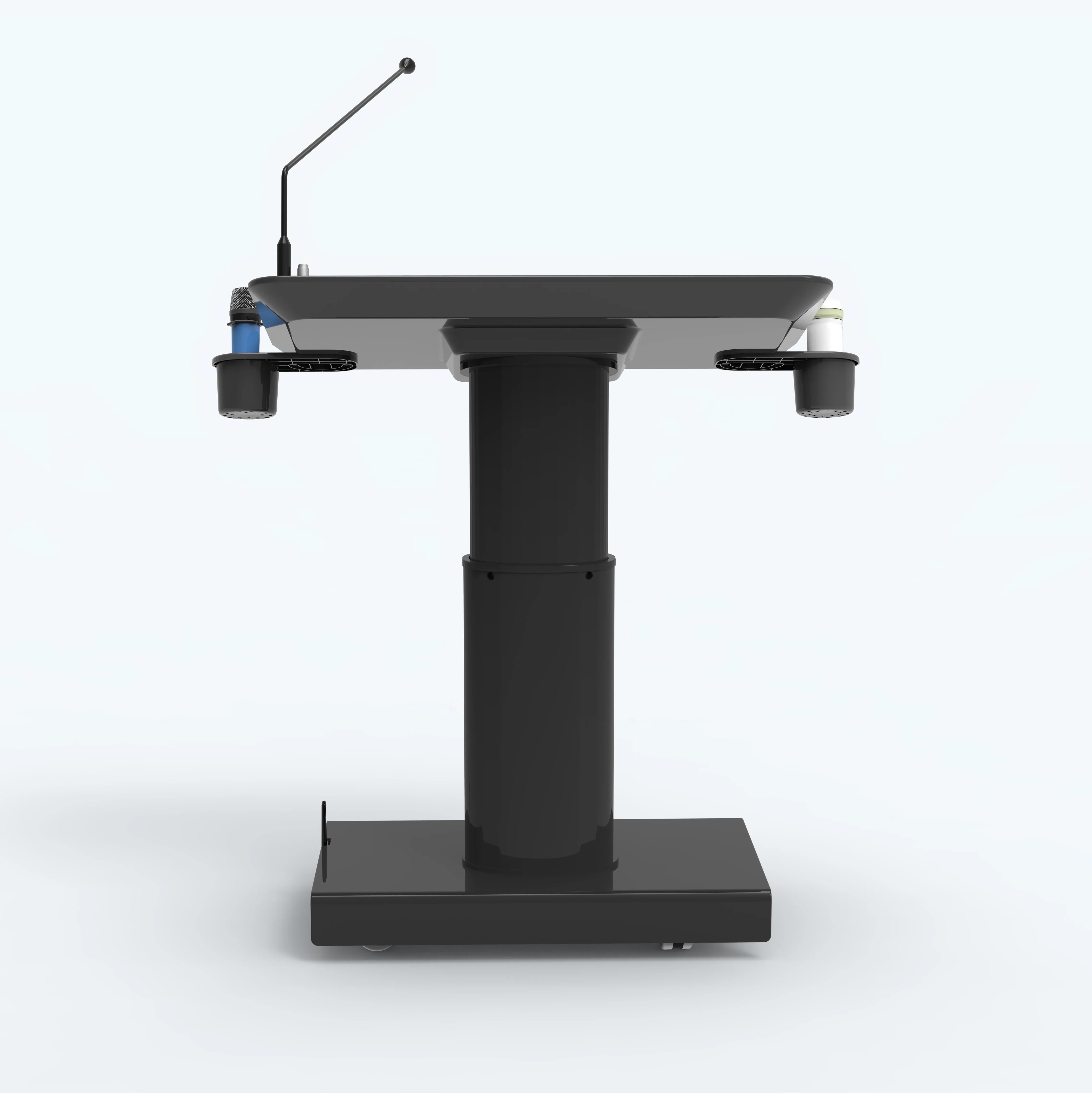 Multimedia Lectern Electric Lifting Lectern with Wheels - Adjustable Computer Table for ...
