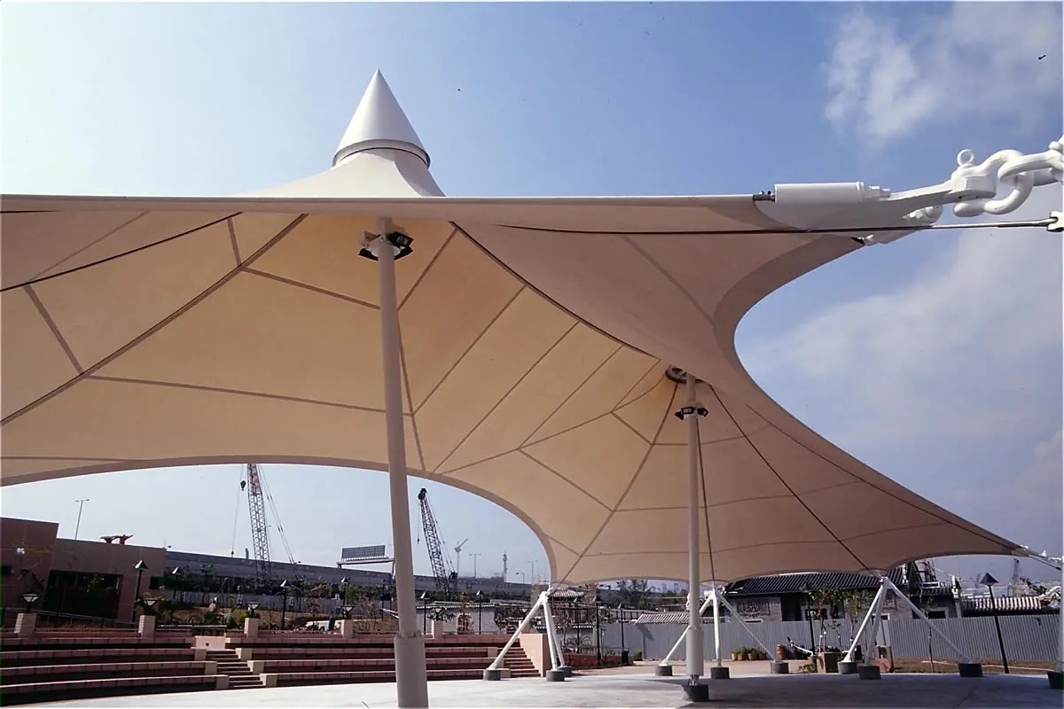 Derflex Umbrella Shade Canopy Tensile Fabric Pvc With Acrylic Or Pvdf