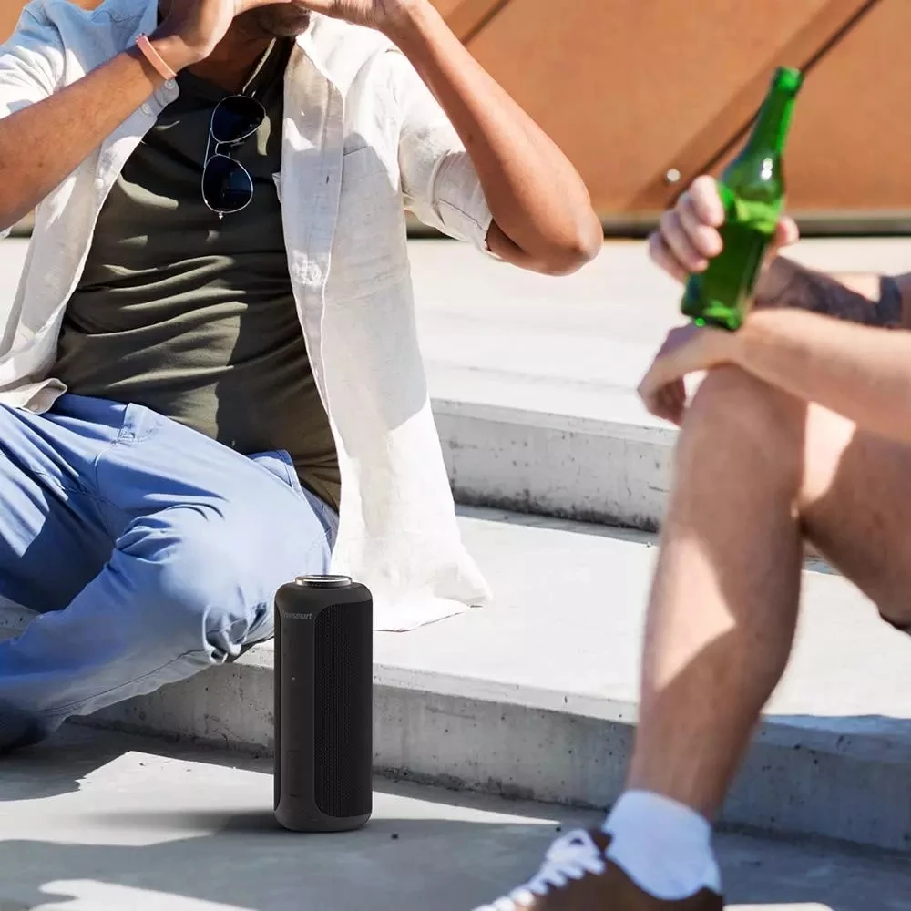 For Tronsmart T6 Plus Portable BT Speaker 40W Portable Speaker Column Deep Bass IPX6 Waterproof Power Bank - ANKUX.COM