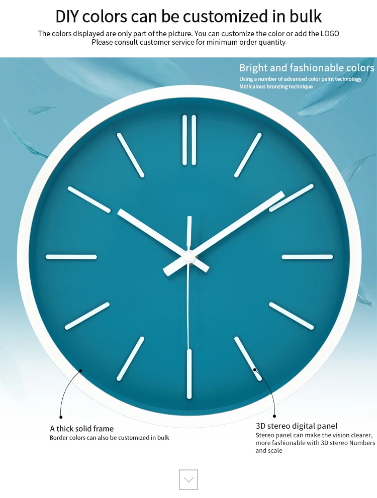 12 Inch Modern Wall Clock For Living Room/office Decor Silent 3d Wall