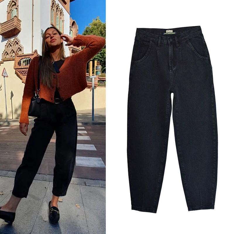 pleated mom jeans
