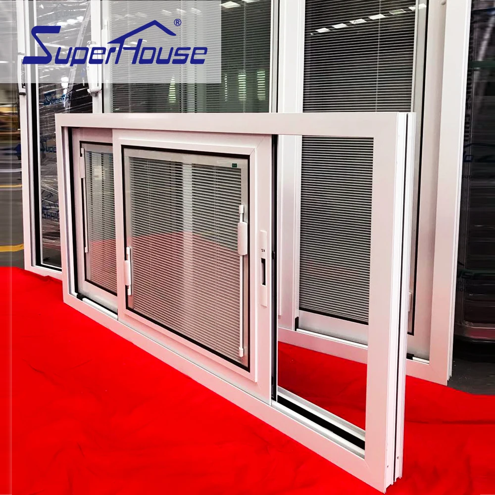 Australia popular model aluminum sliding windows and doors with blinds insert