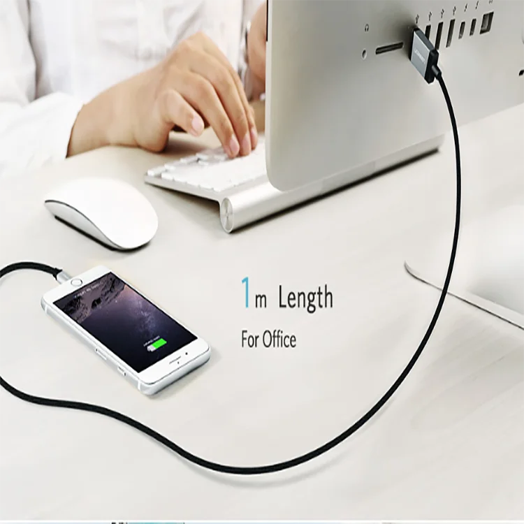 2.4A For iPhone Cable Charger Nylon Braided to USB Charging Cable For iPad iPhone X 7 8 6S 6 plus - ANKUX.COM