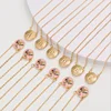 Letter Colorful Shell Fragments Back Silver Gold Plated 26 Letters Alphabet Pendant Necklace Large Initial Necklace