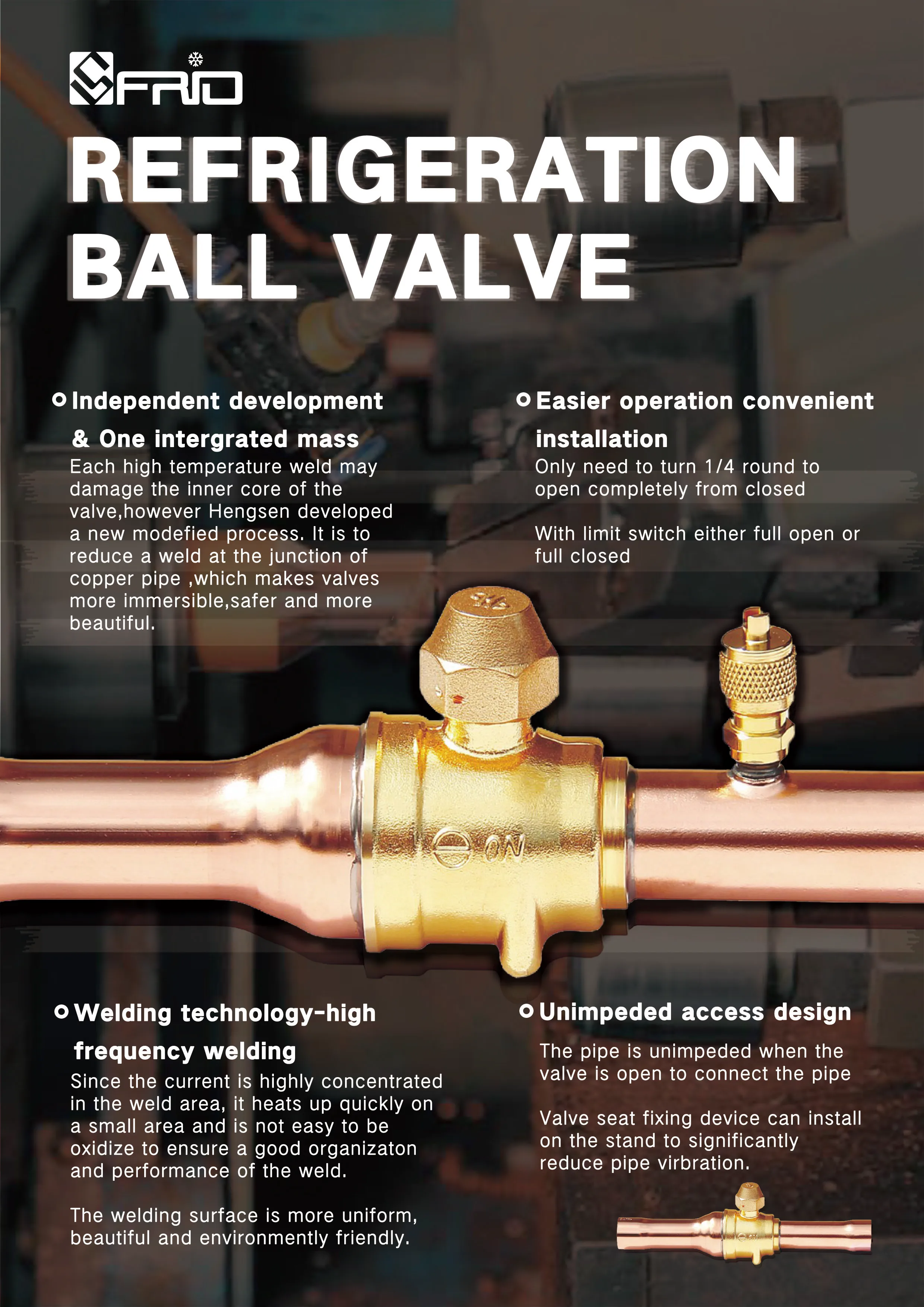高频焊接制冷球阀 - buy copper valve,ball valve,welded ball valve
