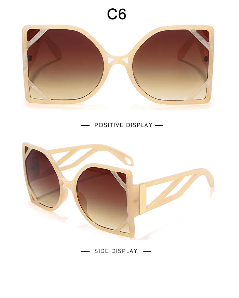 One Piece Gafas de sol de gran tamaño Diseñadorasmujer One Piece Gafas de sol de gran tamaño Diseñadorasmujer