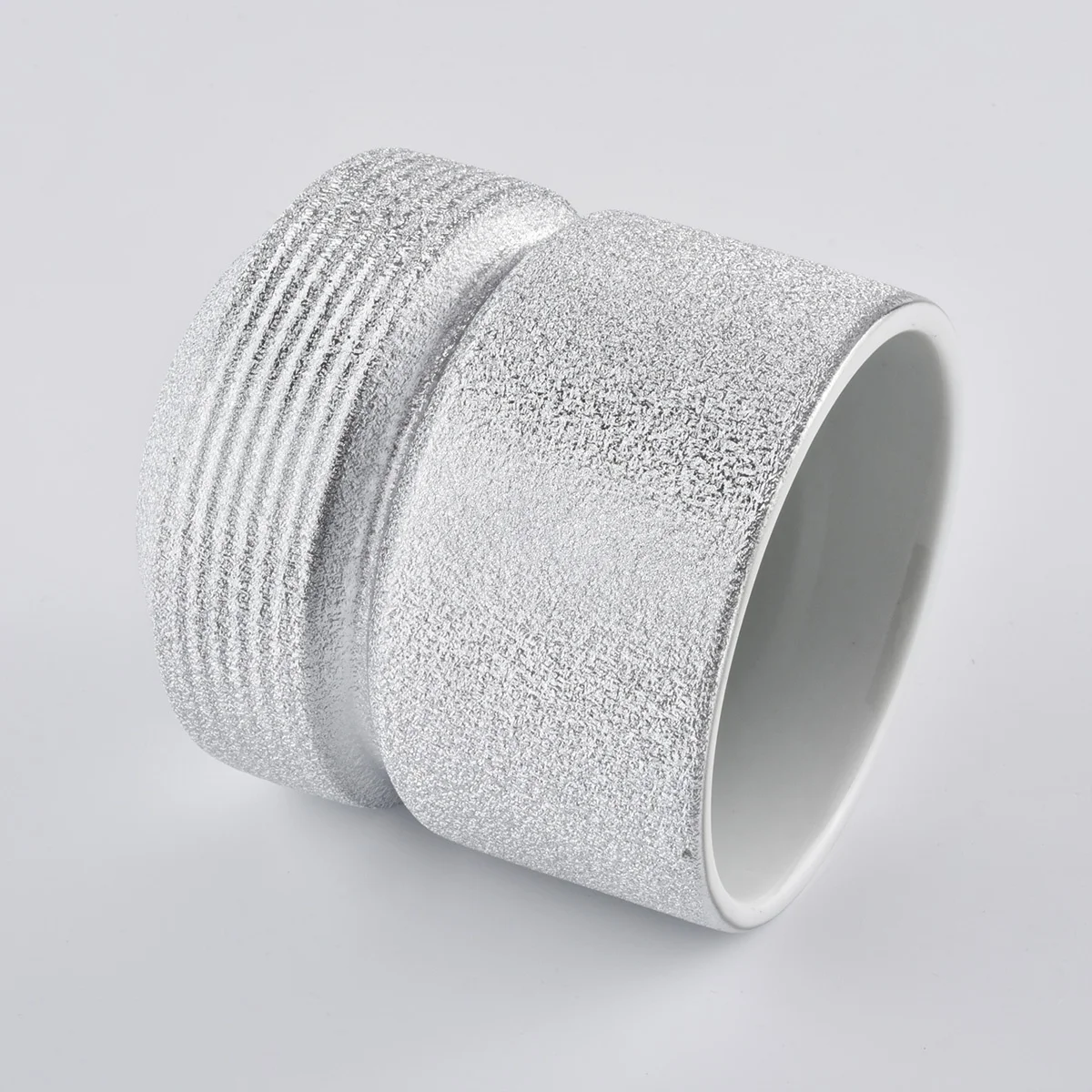 Silver Spray Ceramic Candle Holders 400ml