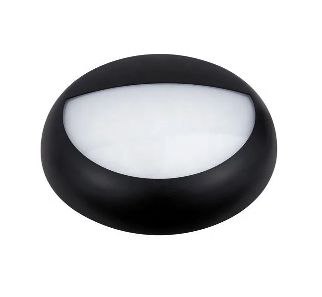 bulkhead light fitting UK hot-sale PC milky cover outdoor round lamp and Black frame ceiling lamp
