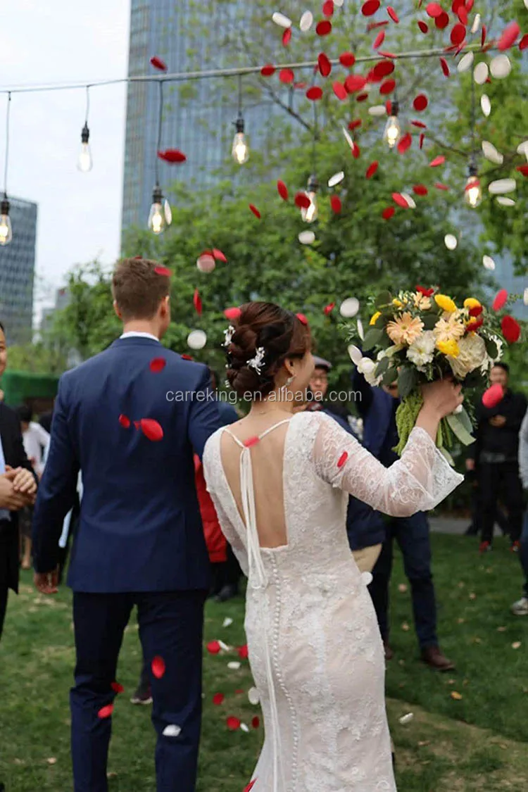 200pcs Silk Satin Rose Petals For Weddings Burgundy Rose Decorations