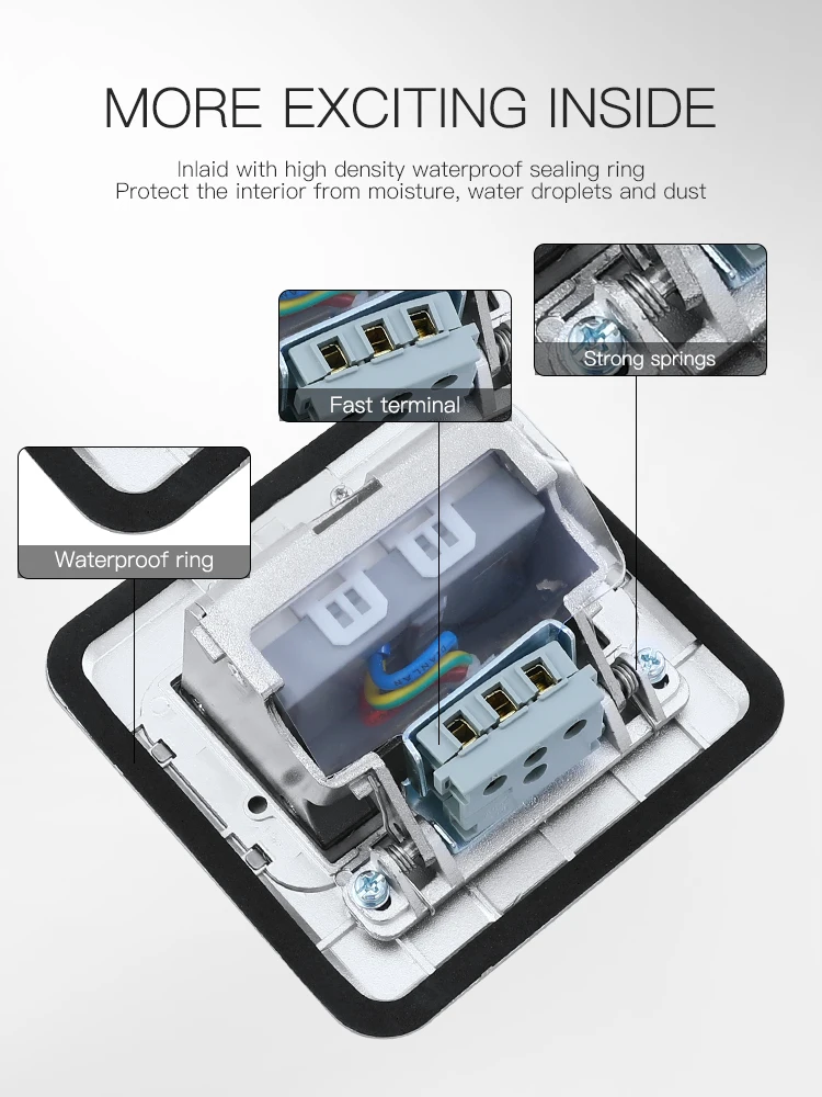 Wholesale USA standard stainless steel electrical power supply 16A pop up floor socket box