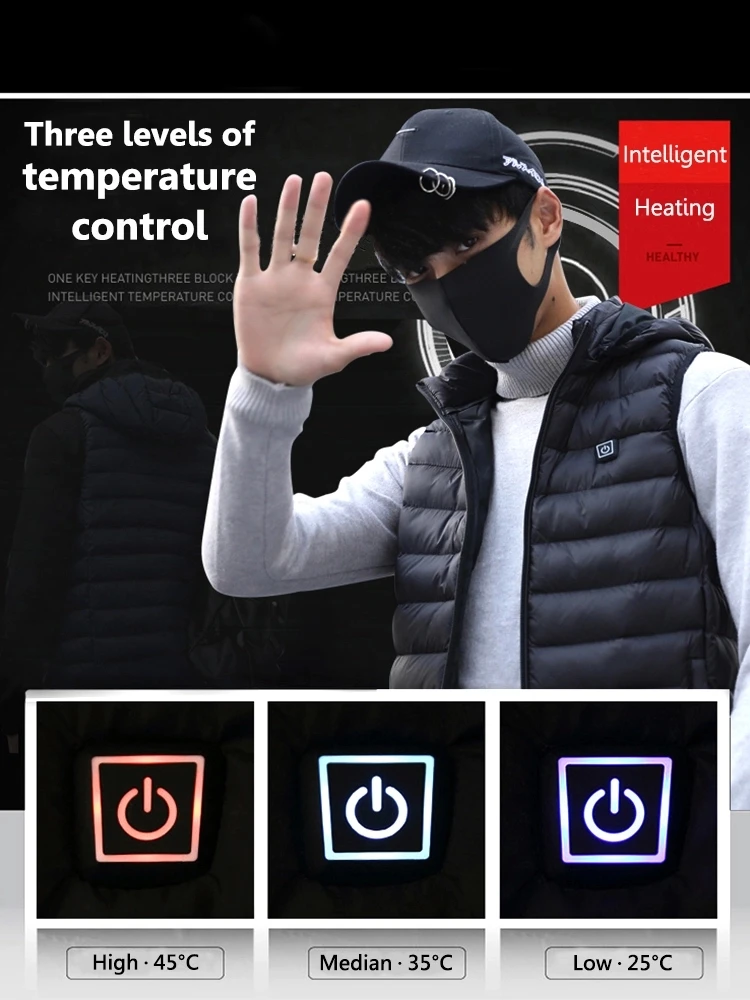 Winter Mens 5V USB power battery heated Jacket