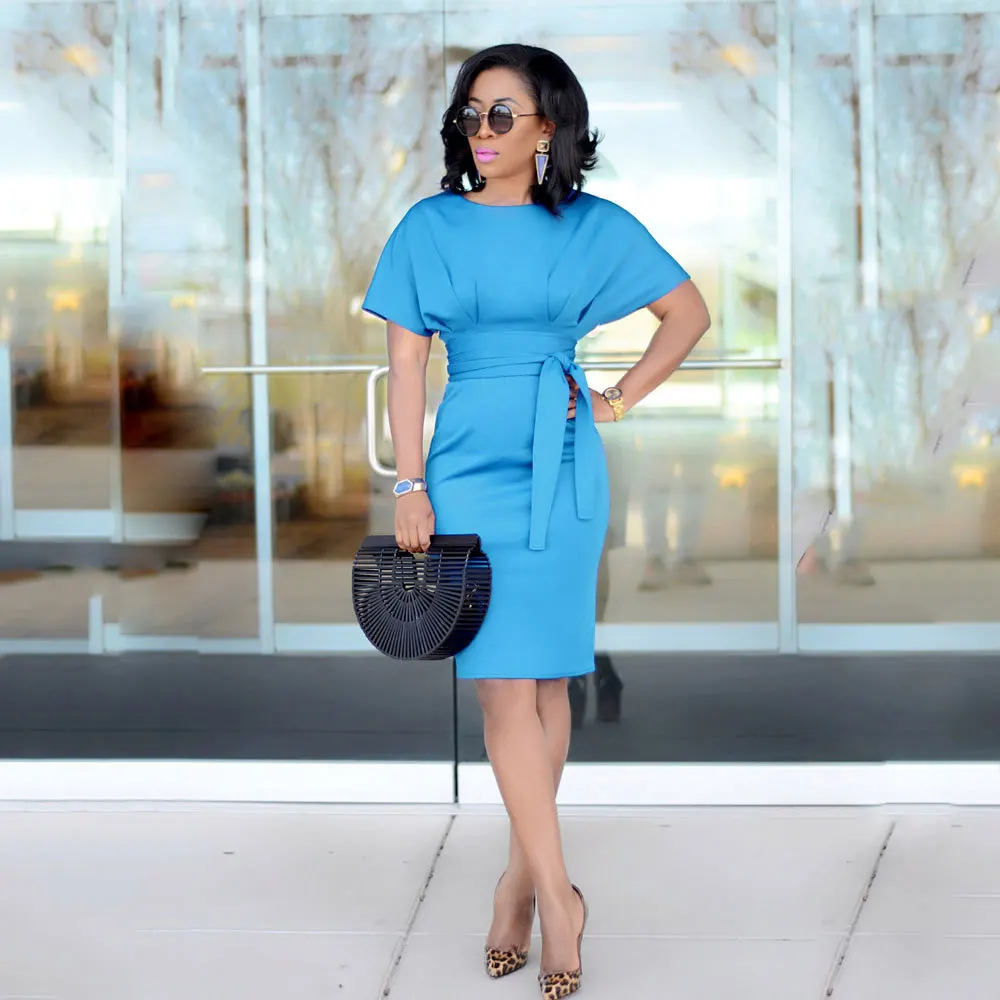 2020 Wholesale 5 Colors Bodycon Dress Long For Office Ladies